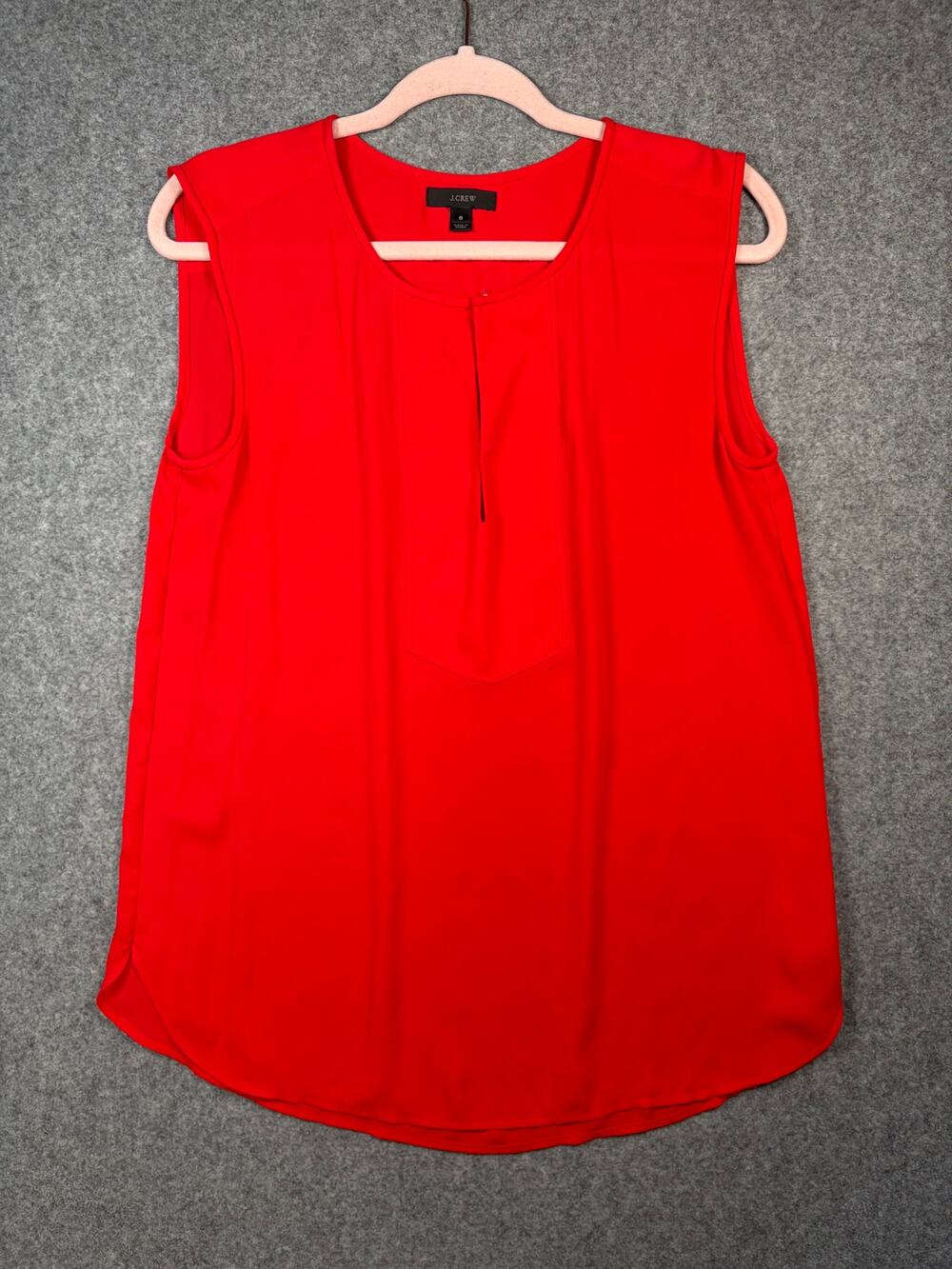 J.Crew Red Sleeveless Keyhole Blouse Size 6 Draped Workwear Top